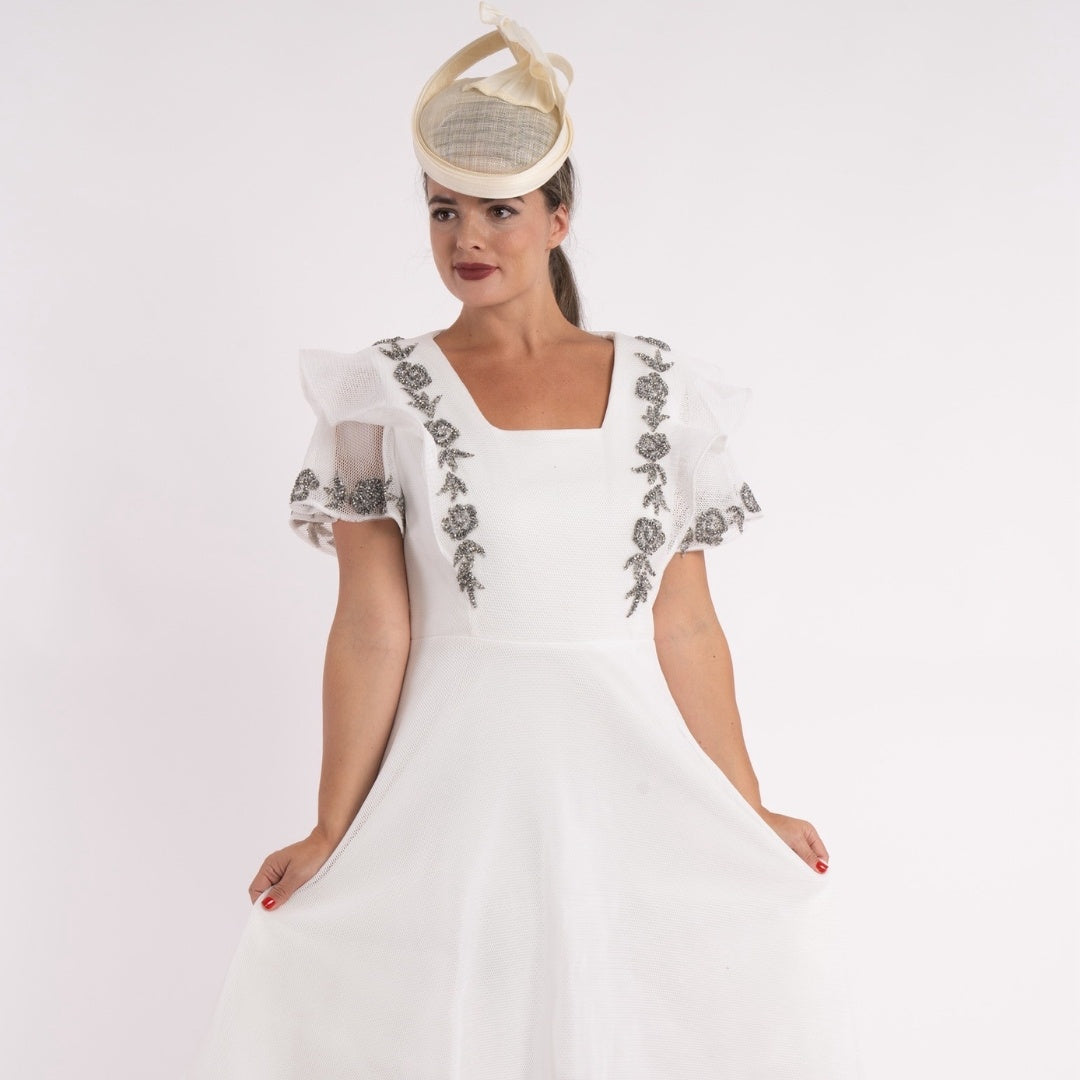 KNY By Kourosh - White Mesh Dress