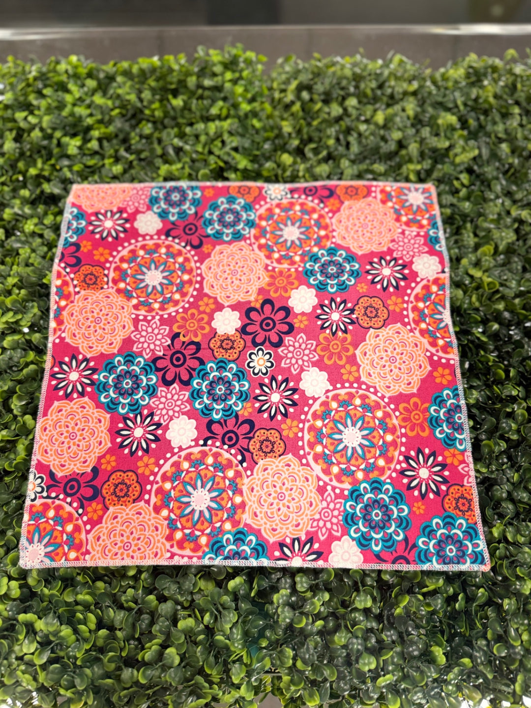 MGB Designs by Hamm Bandana Pink with multicolored floral pattern