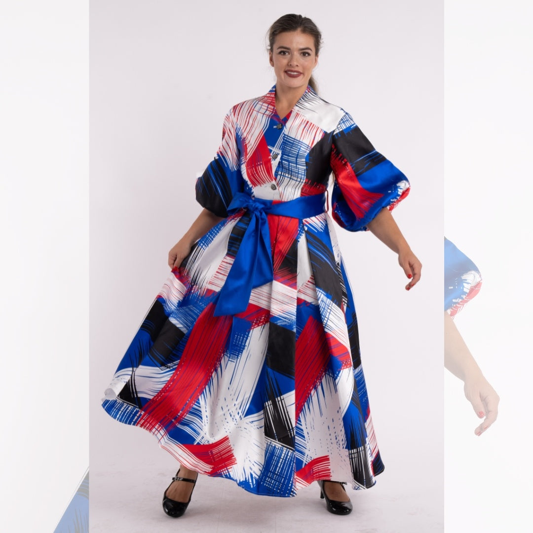 KNY By Kourosh - Multicolor Dress (Red, Blue, White, Black)