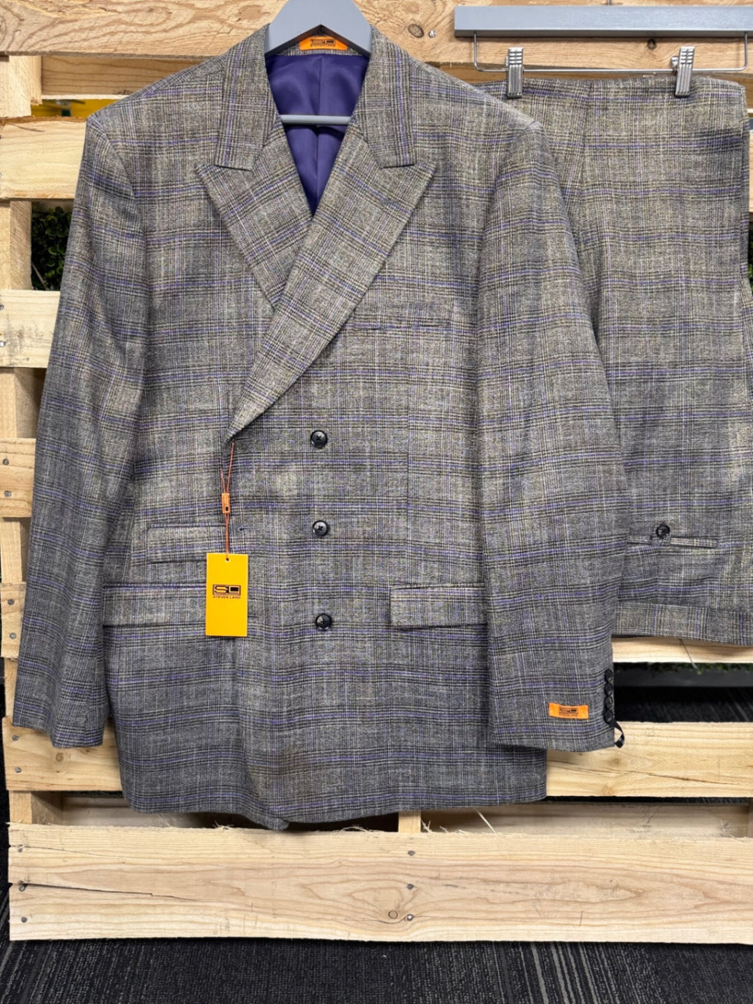 Steven Land 2pc Suit 48L/42W Gray