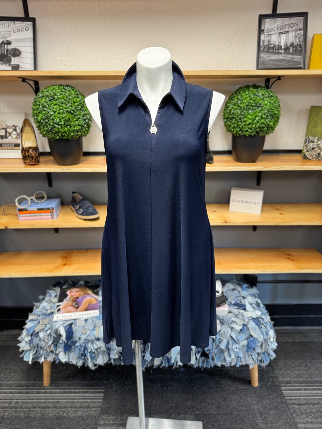 Ann Klein Dress 14 Navy