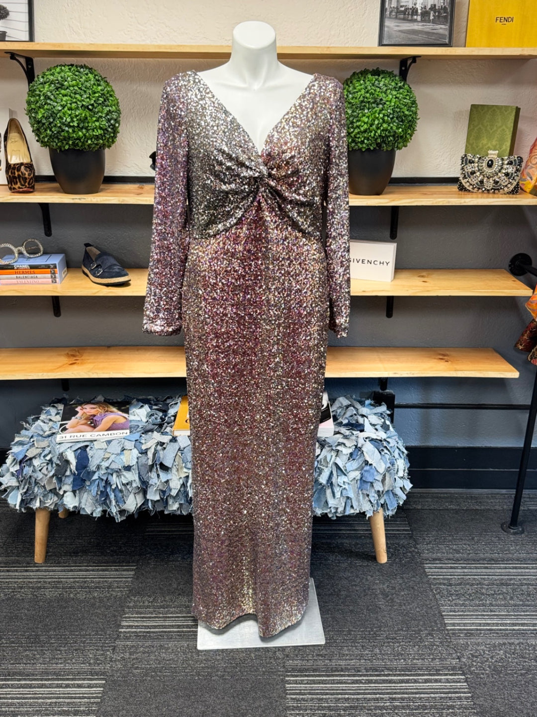 ST. John Evening Gown 16 Multi-Colored