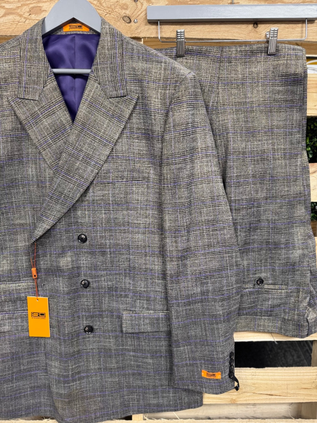 Steven Land 2pc Suit 48L/42W Gray