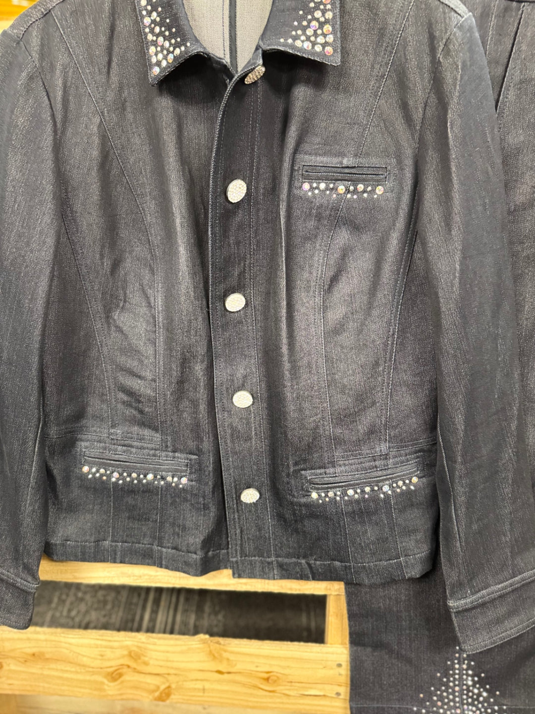 Christine Alexander Denim Jacket and Pants Set LG Dark Blue