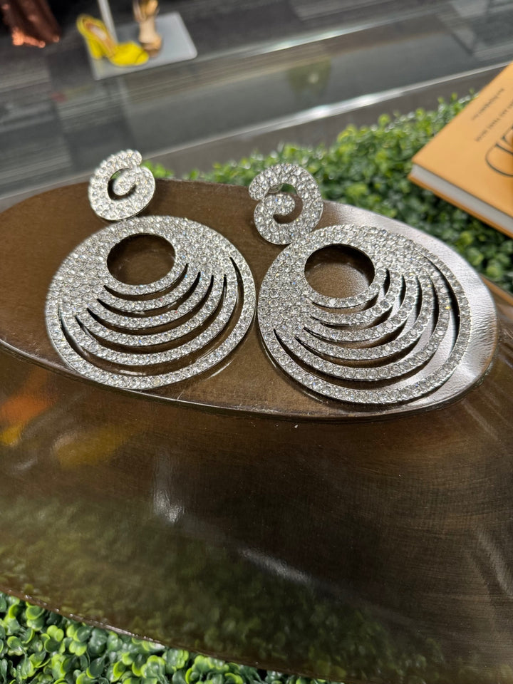 Sophia Collection Earrings One Size Silver/Clear