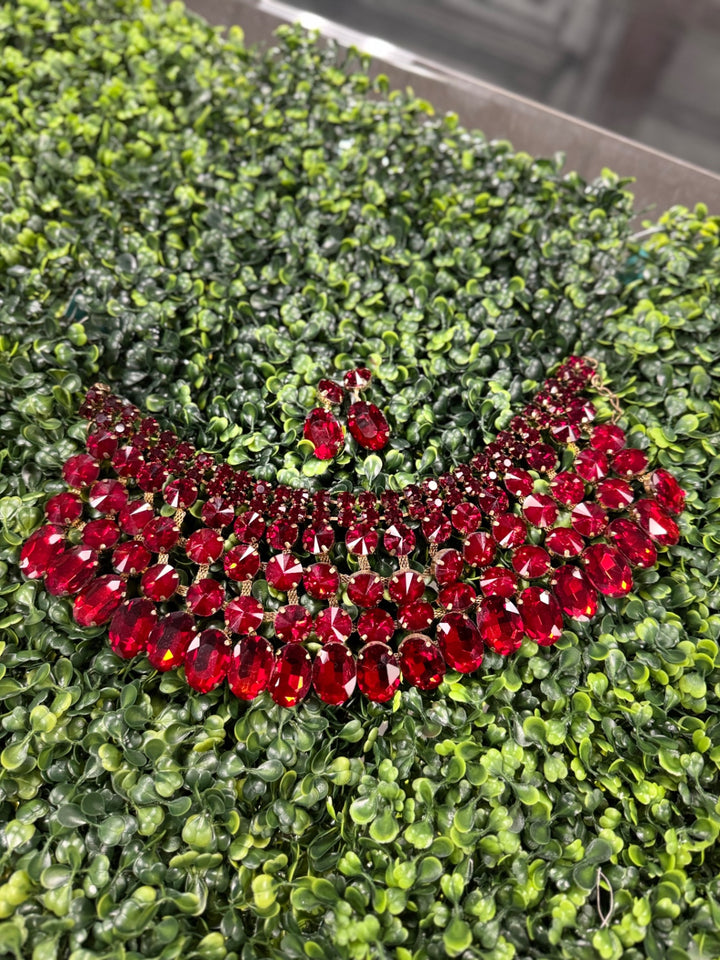 Gumbo Necklace & Earrings Necklace One Size Red
