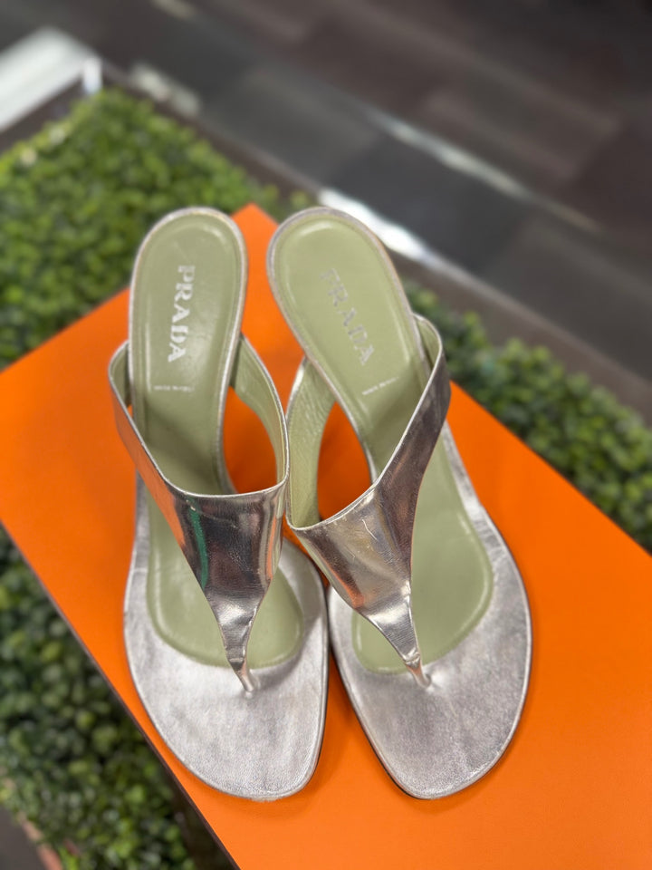 PRADA Sandals 9.5 Silver