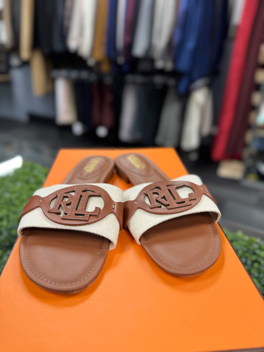 Ralph Lauren Sandals 9.5 Beige and Brown