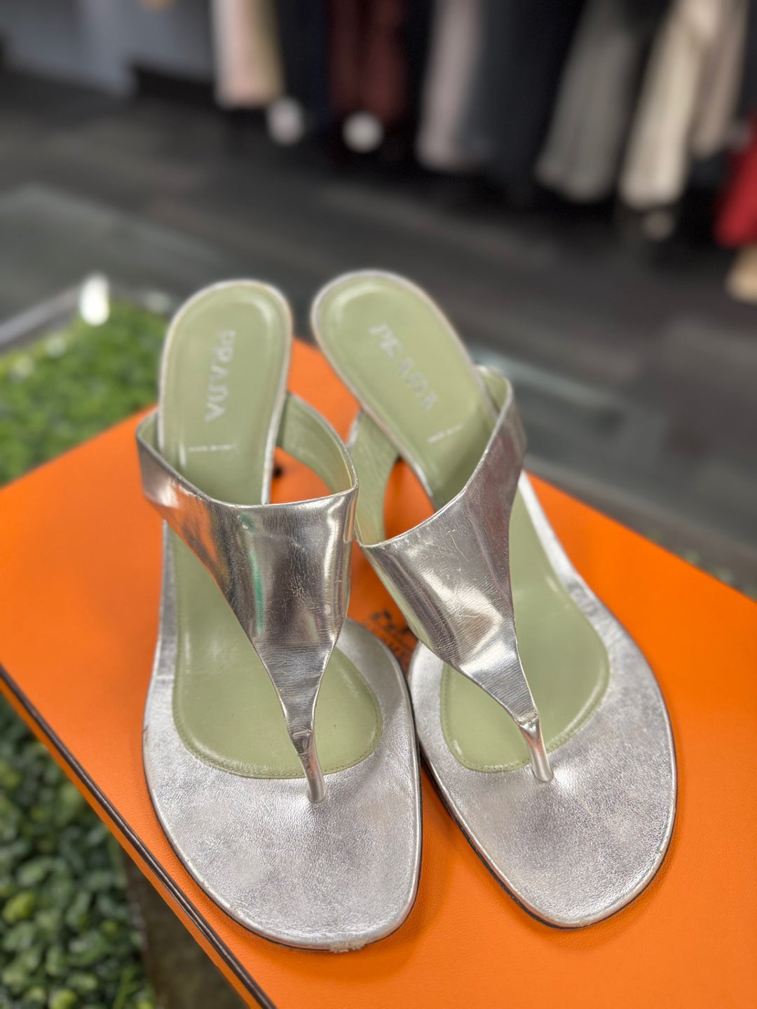 PRADA Sandals 9.5 Silver