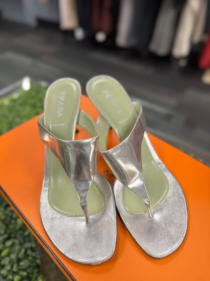PRADA Sandals 9.5 Silver