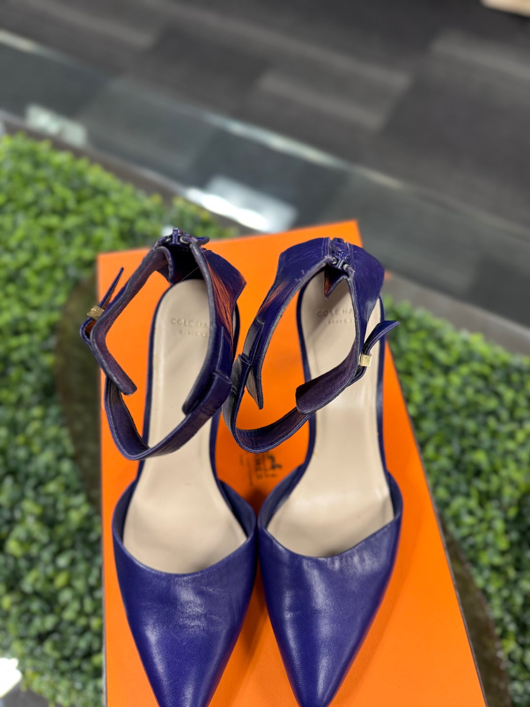 Cole Haan Valentino Rockstud Leather Pumps 9.5 Blue