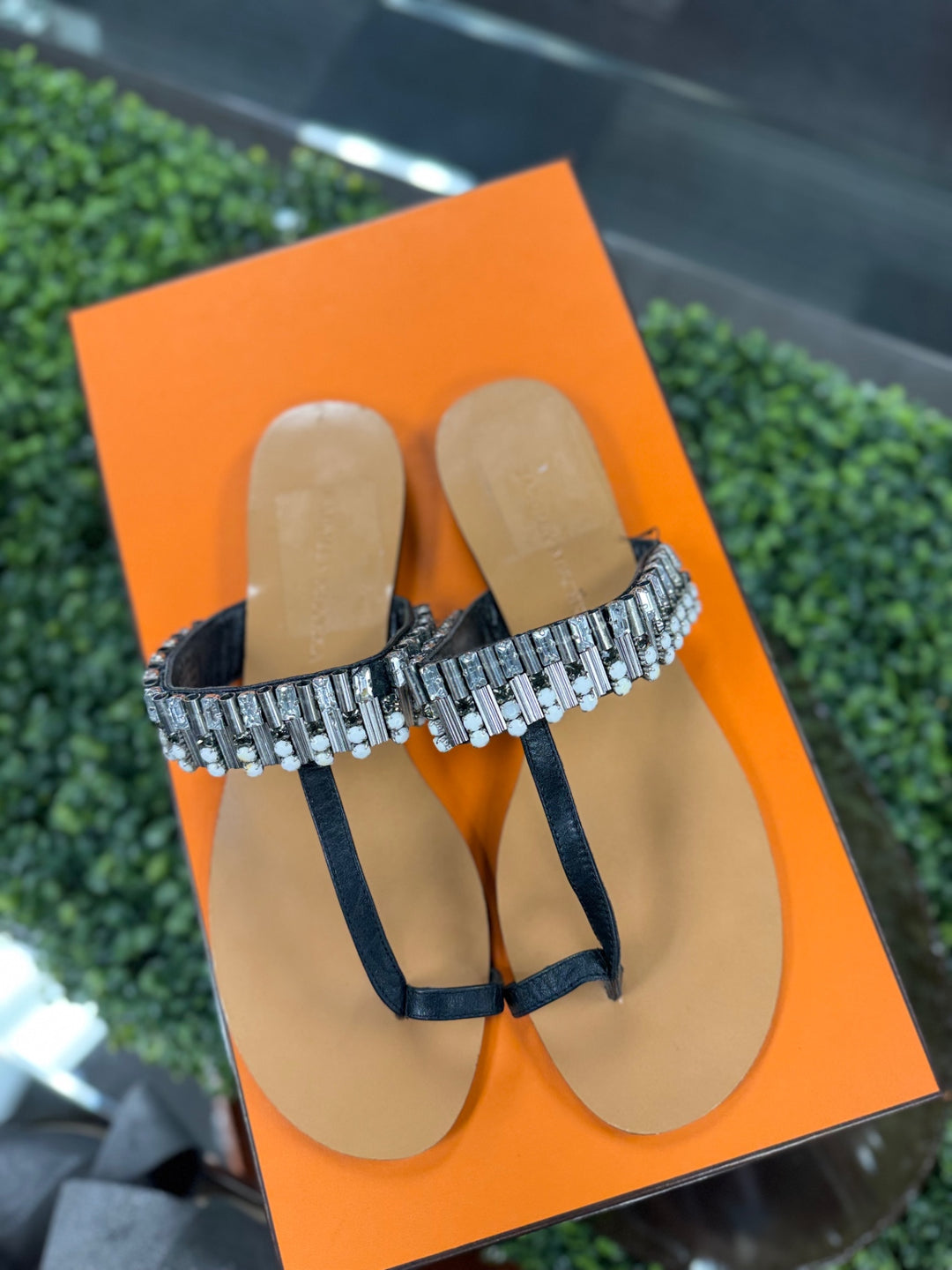 Badgley Miscchka Sandals 9.5 Black and Beige