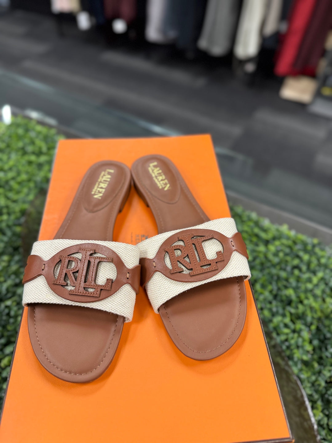 Ralph Lauren Sandals 9.5 Beige and Brown