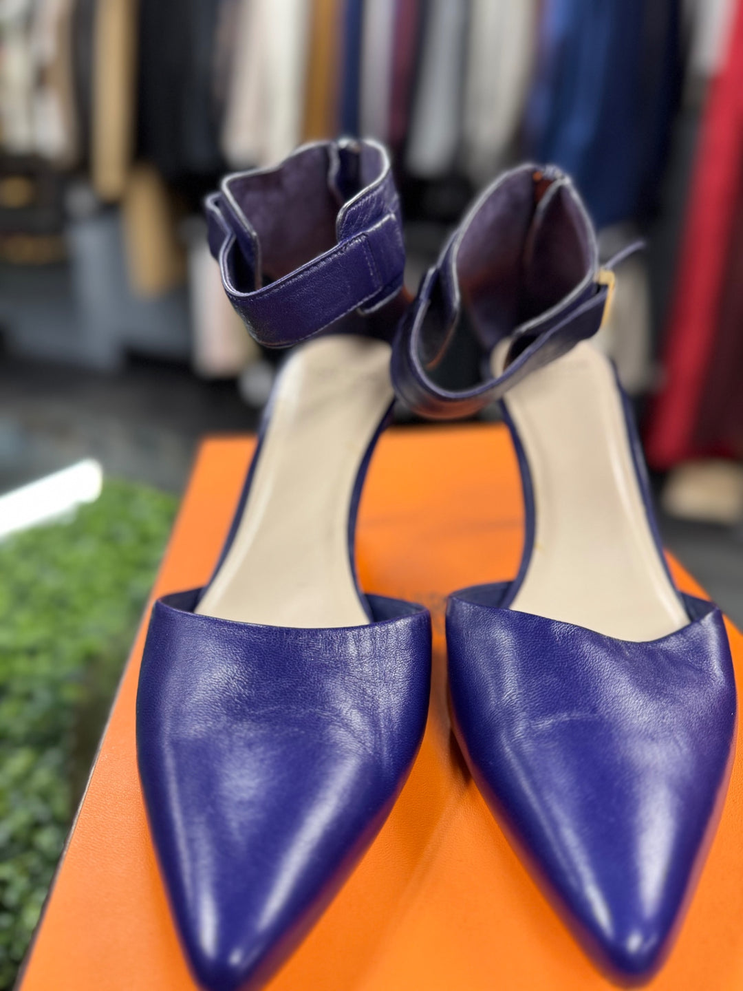 Cole Haan Valentino Rockstud Leather Pumps 9.5 Blue
