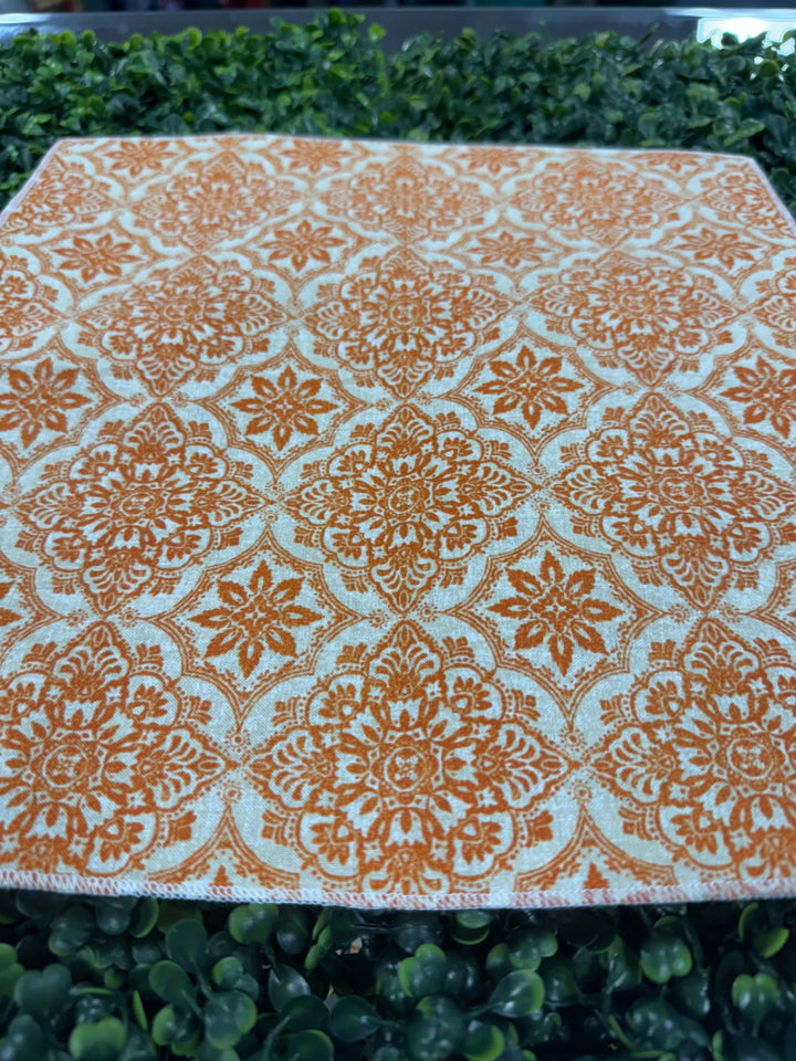 MGB Designs by Hamm Tablecloth Orange and White