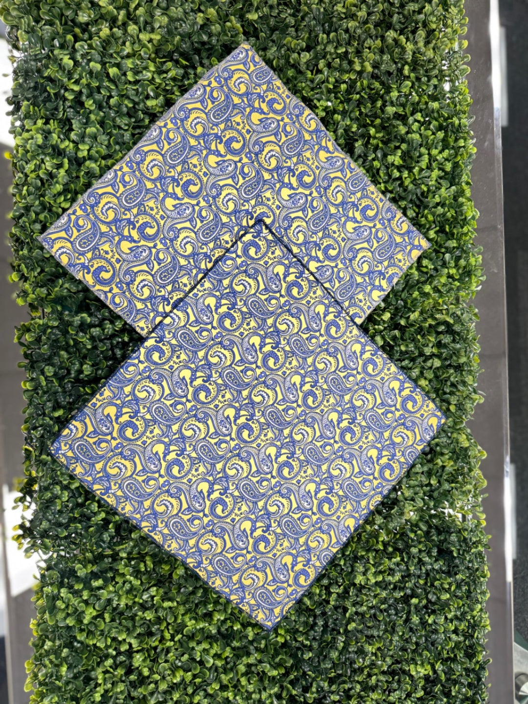 MGB Designs by Hamm Pocket Square Yellow and Blue