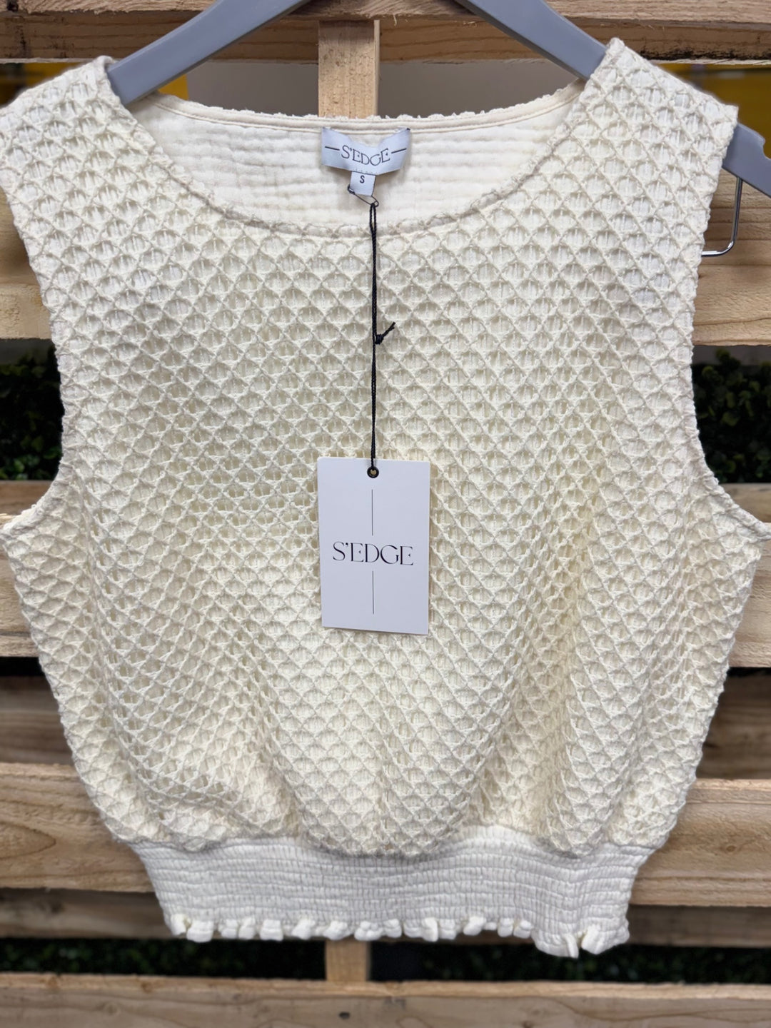 S'EDGE Sleeveless Top SM Cream