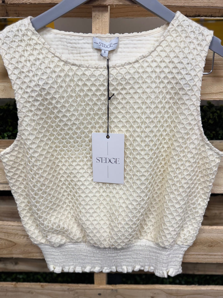S'EDGE Sleeveless Top SM Cream