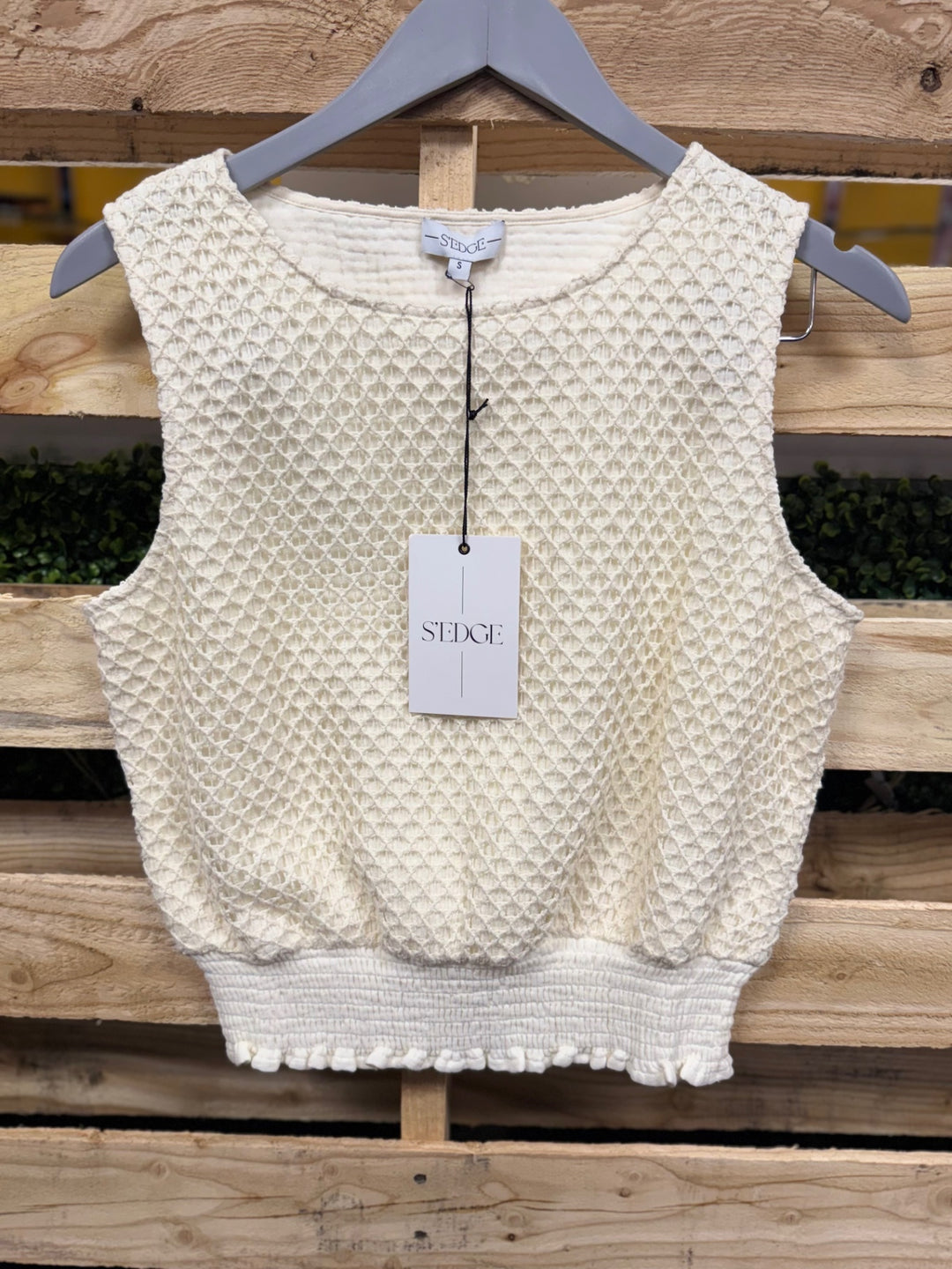 S'EDGE Sleeveless Top SM Cream