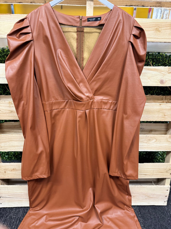 SHEIN Curve Dress 4XL Brown