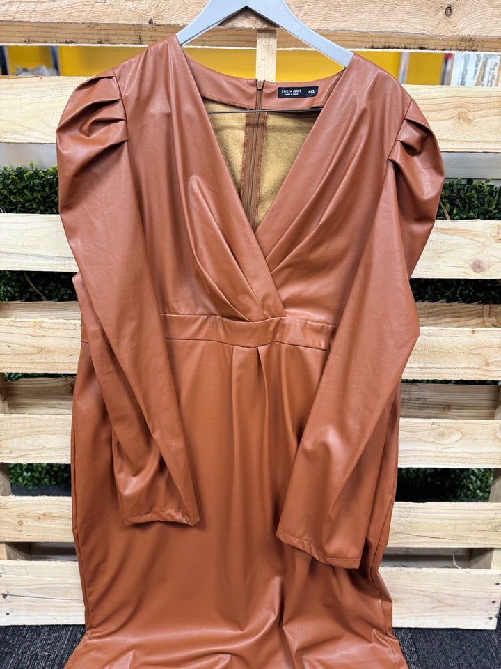 SHEIN Curve Dress 4XL Brown