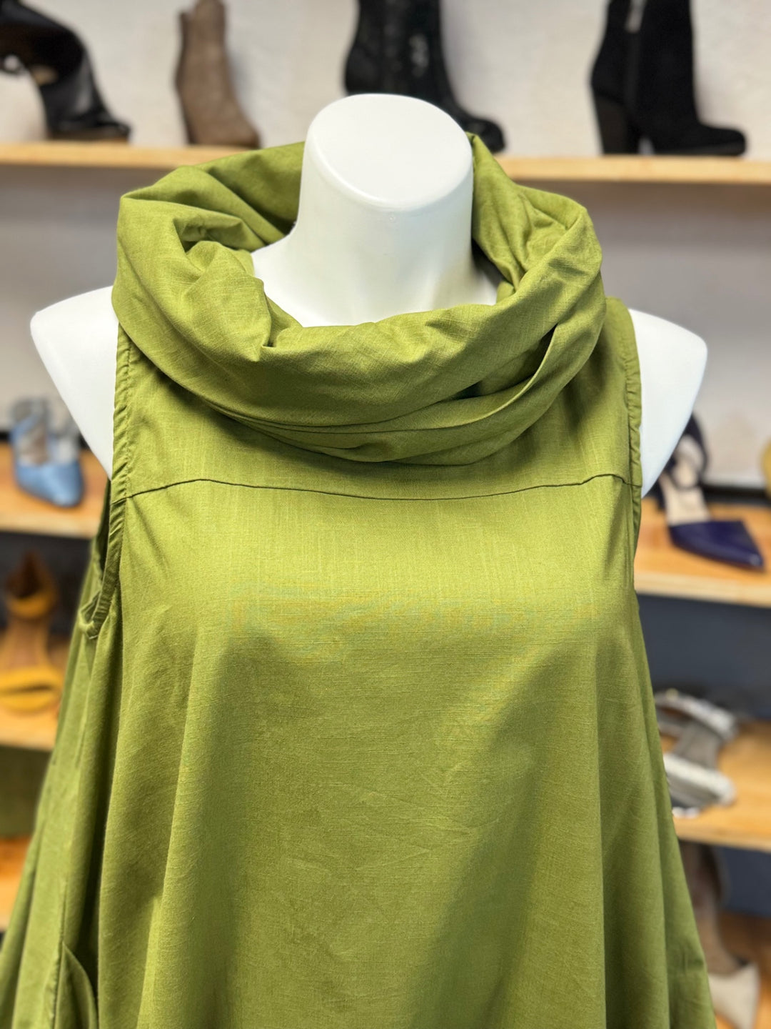 Gumbo Luxury Couture Linen Jumpsuit One Size Green