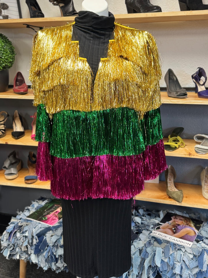 Gumbo Luxury Couture Women's Coat XL Multicolor (Gold, Green, Pink)
