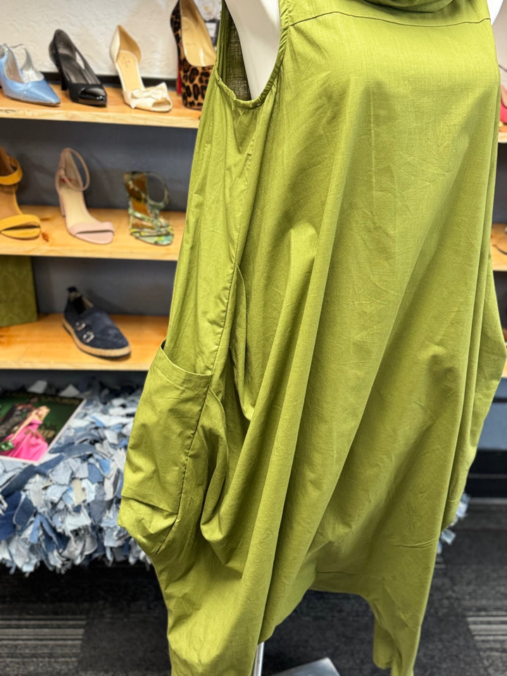 Gumbo Luxury Couture Linen Jumpsuit One Size Green