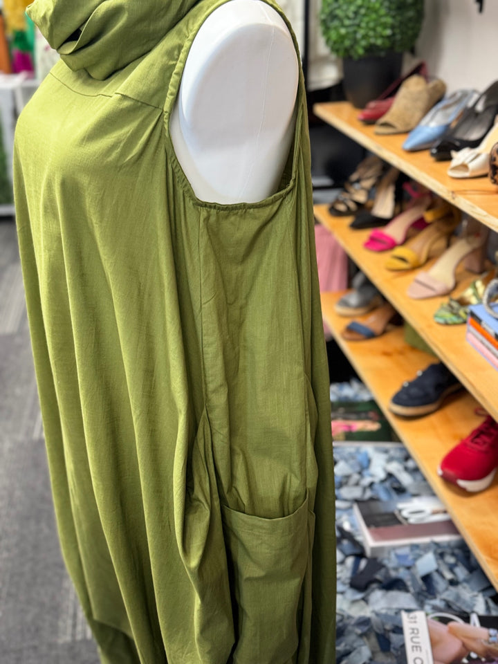 Gumbo Luxury Couture Linen Jumpsuit One Size Green