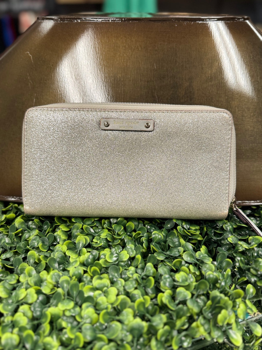 Kate Spade Silver Glitter Wallet 