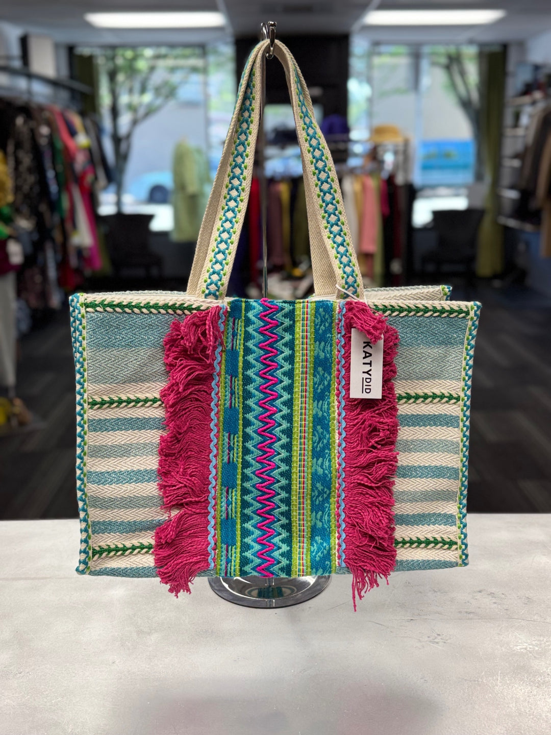 KATYDID Women's Tote Bag Multicolor (Blue, Pink, Green)