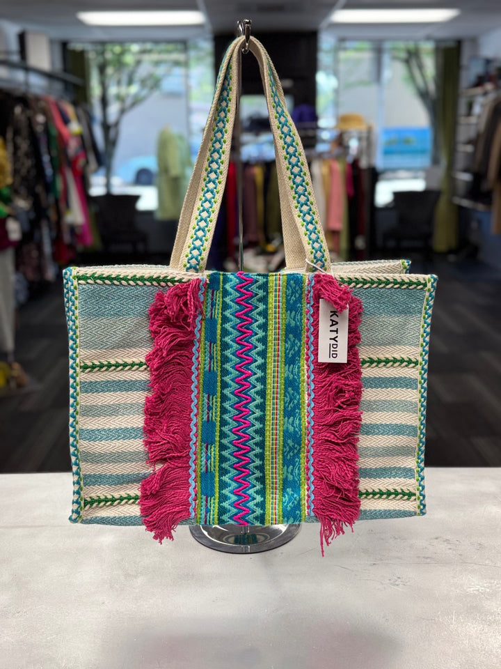 KATYDID Women's Tote Bag Multicolor (Blue, Pink, Green)