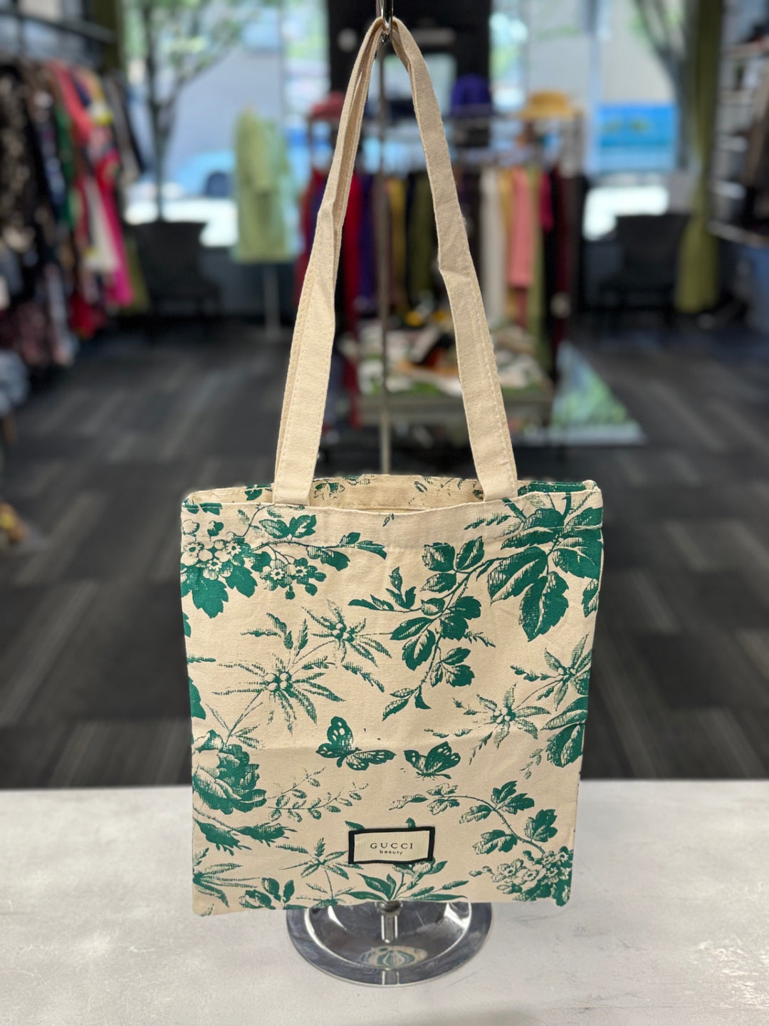Gucci Women's Tote Bag Beige and Green