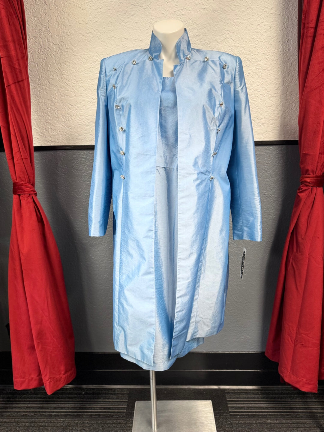 Ben Marc Women's 2pc Jacket & Dress 16W Light Blue 