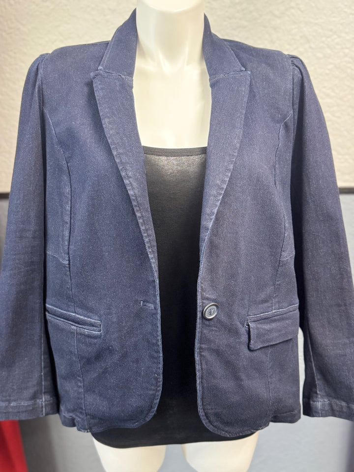 Gumbo Luxury Women's Blazer 2X Dark denim blue