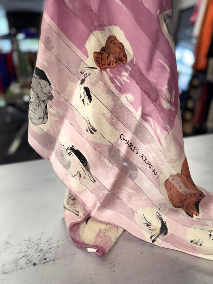 Charles Jourdan Women's Scarf Pink with multicolor floral print
