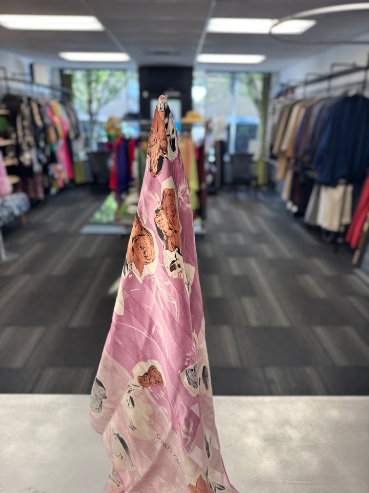 Charles Jourdan Women's Scarf Pink with multicolor floral print