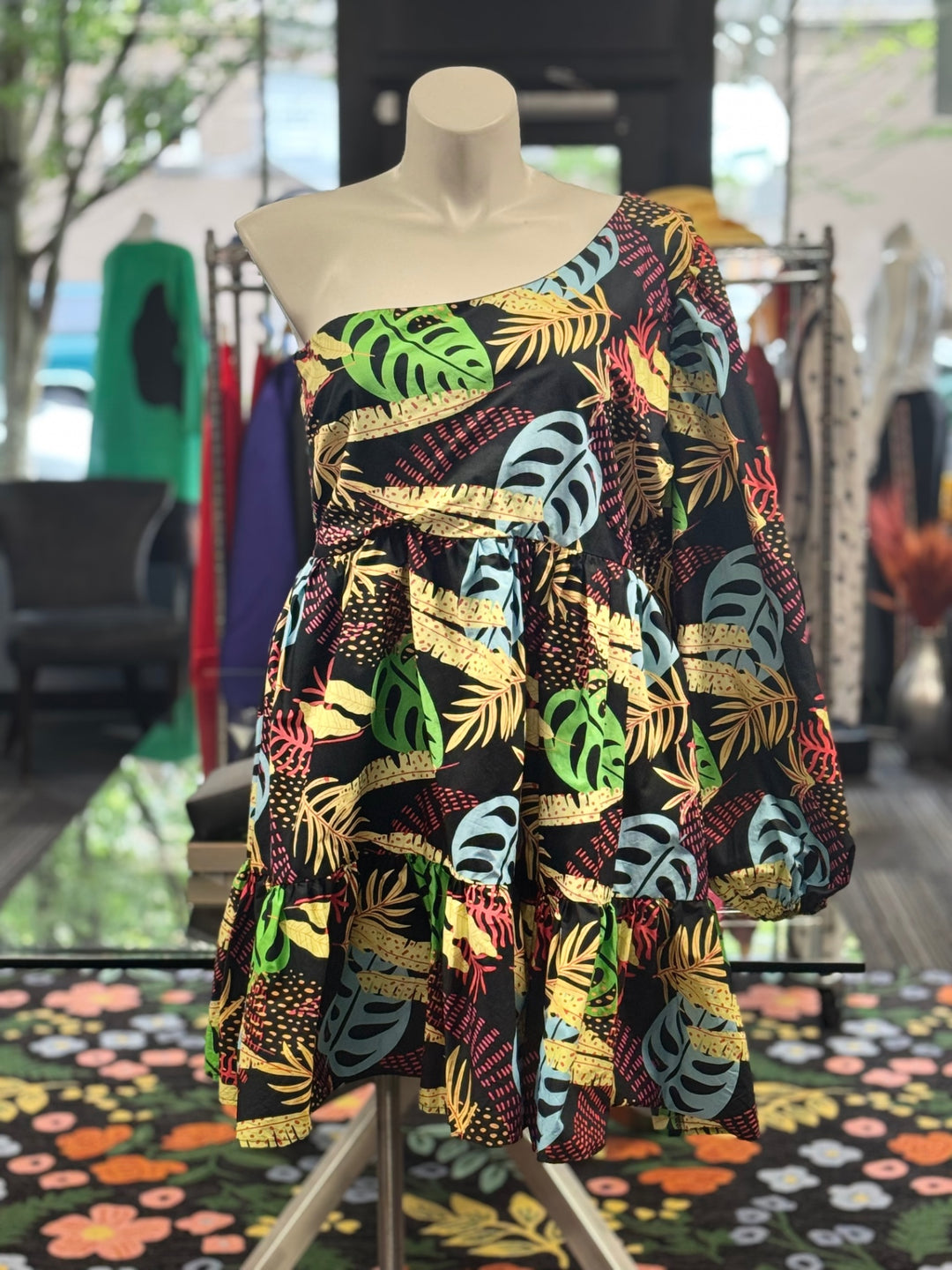 Forever 21+ Women's Dress 2X Multicolor (Black, Green, Blue, Yellow, Pink)