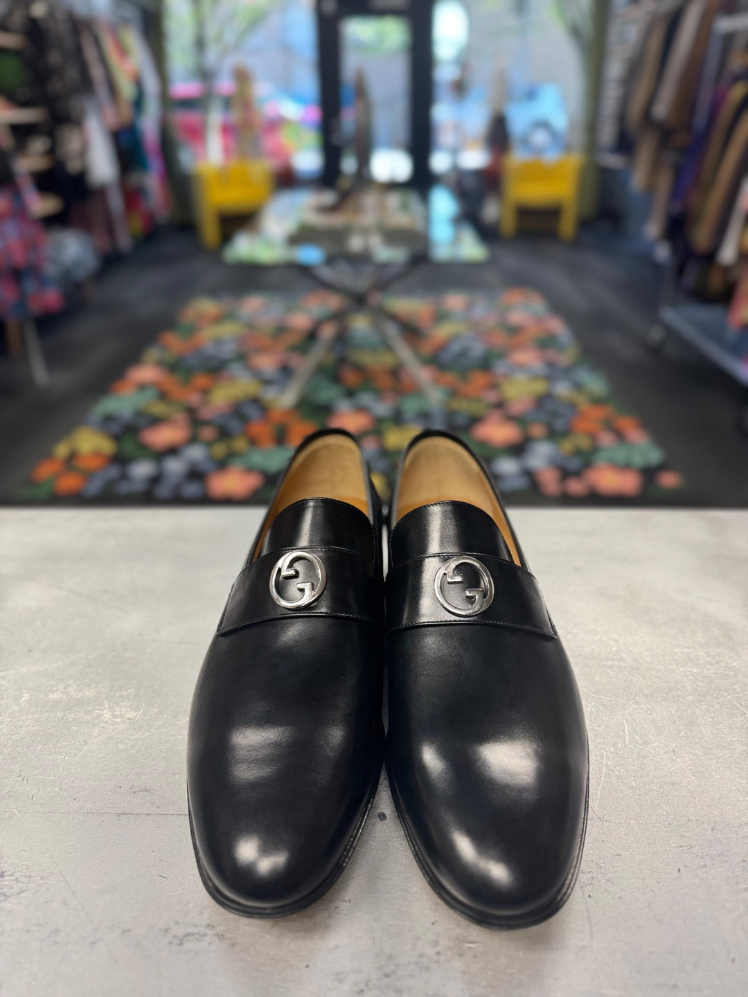 Gucci Men's Shoes 13 Black Leather