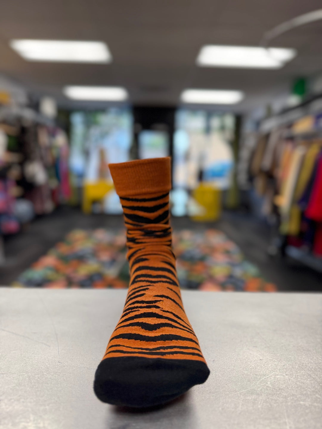 Douglas O'Dell Collection Socks Orange with Black Stripes