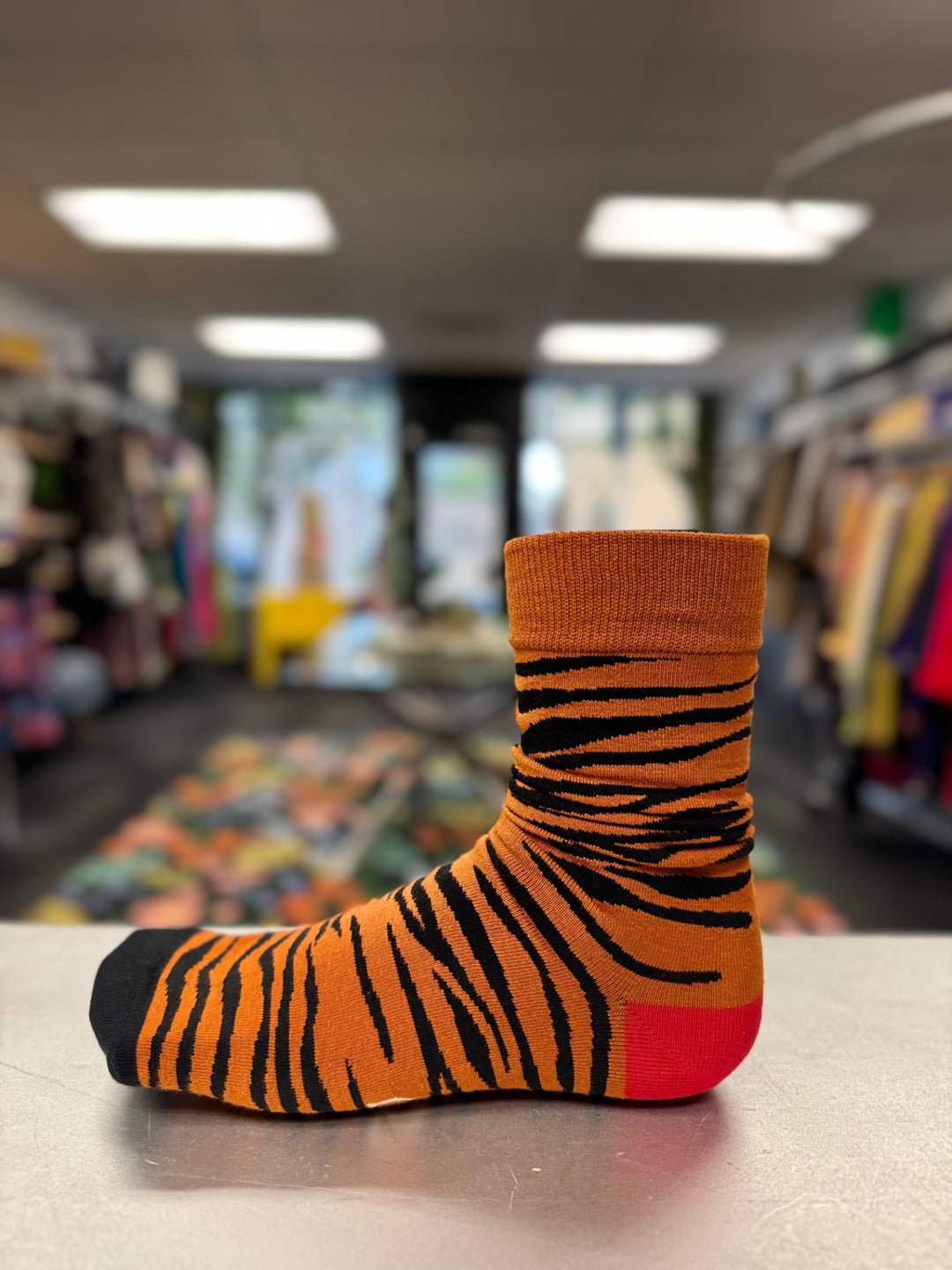Douglas O'Dell Collection Socks Orange with Black Stripes