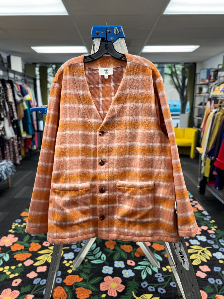 MODE ONE Men’s Coat XXL Orange and white plaid