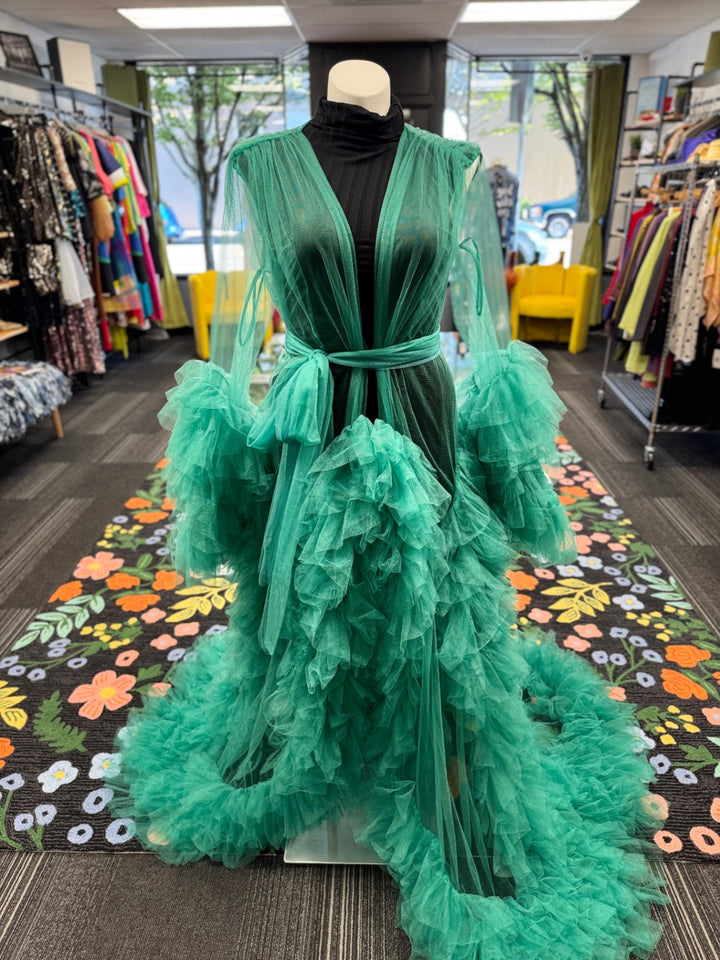 Gumbo Luxury Women's Duster - One Size Emerald