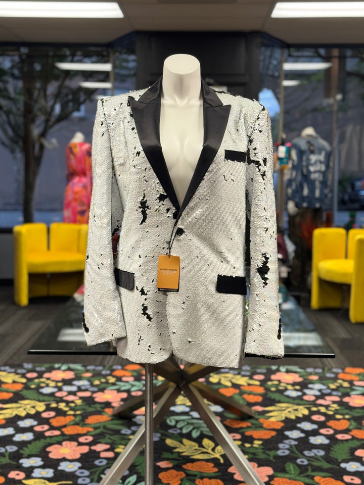 Alberto Naranjo Women's Blazer 4XL White with black accents