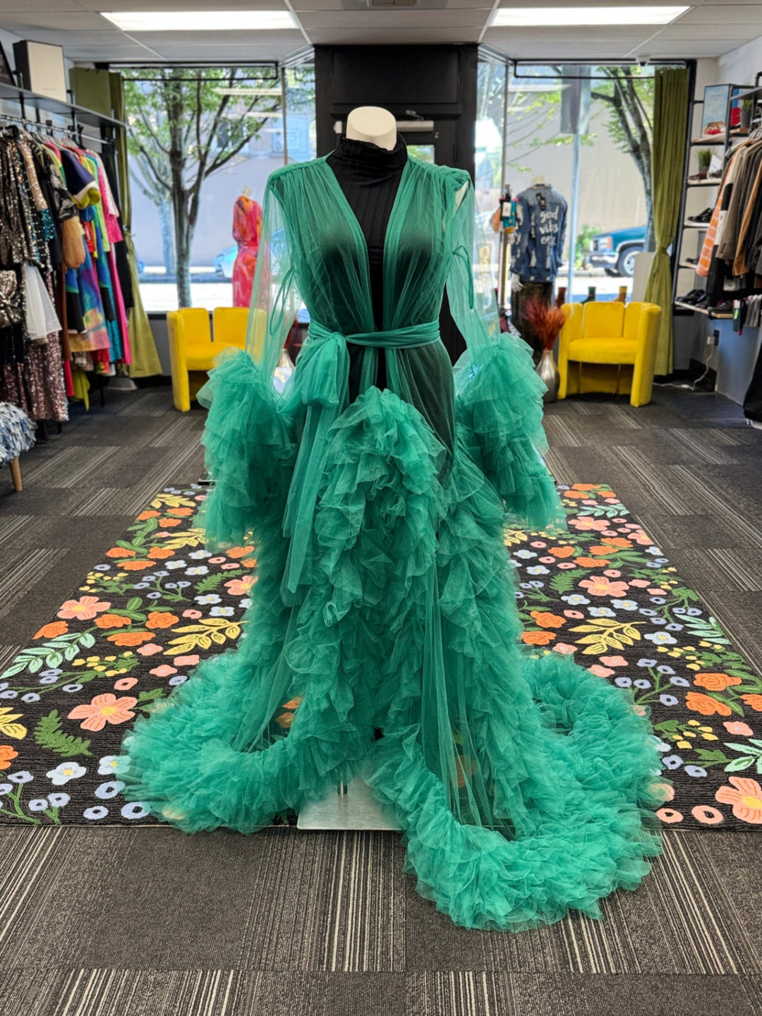 Gumbo Luxury Women's Duster - One Size Emerald