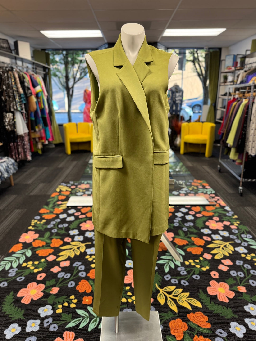 Fashion Nova Women 2pc Suits 3XL Olive Green