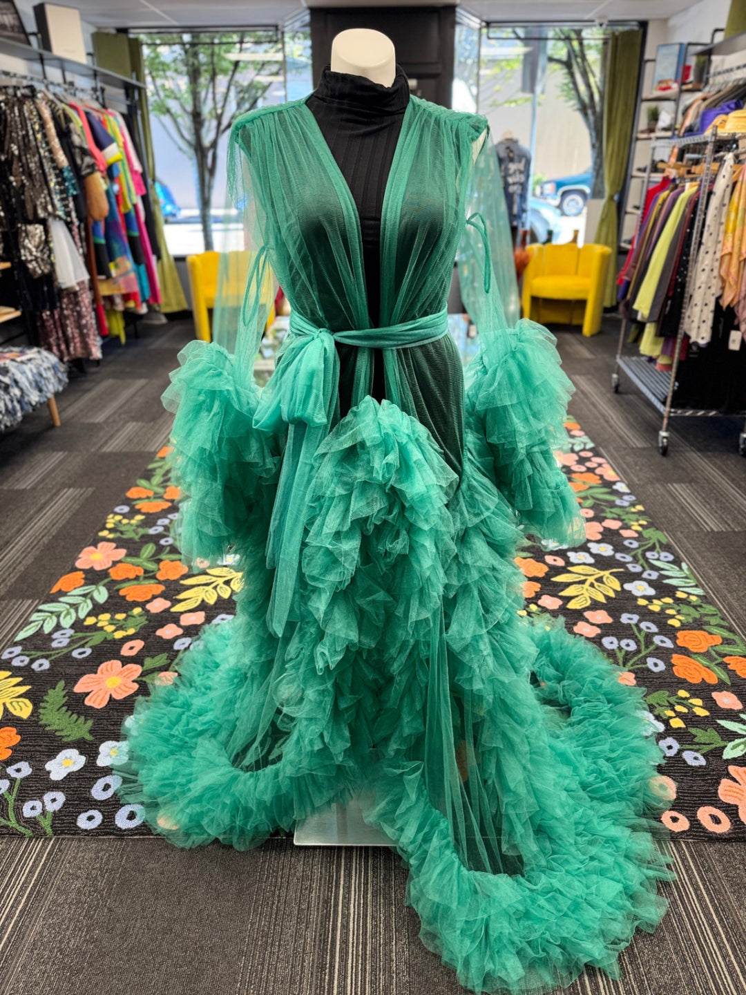 Gumbo Luxury Women's Duster - One Size Emerald