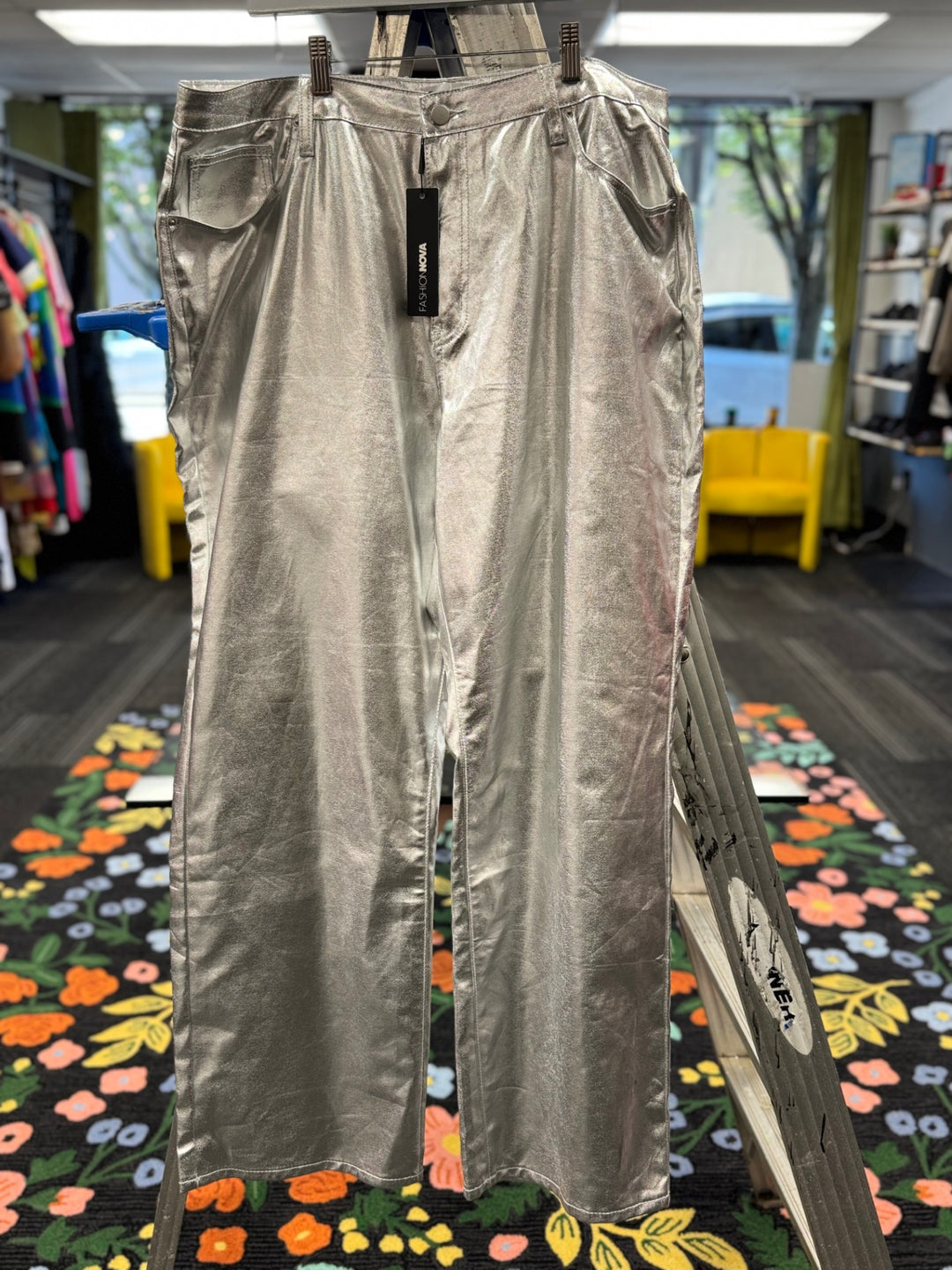 Fashion Nova Women's Pants 20 Silver
