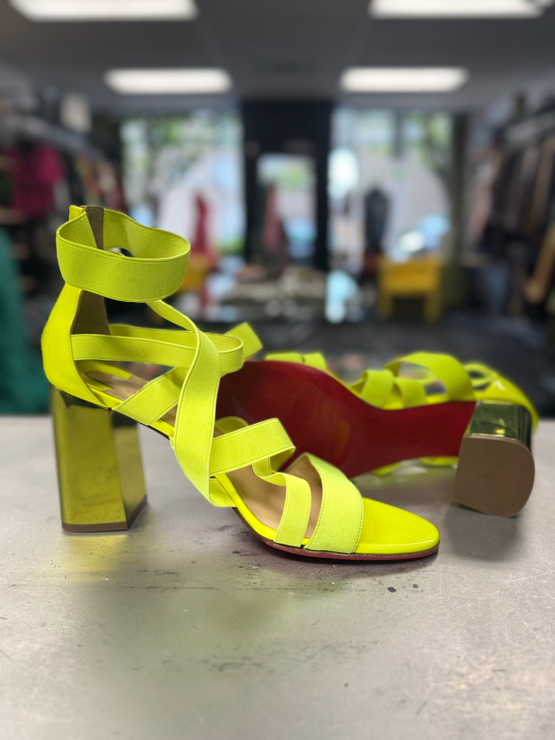 Christian Louboutin Women Shoes 42 / 11 Neon Yellow