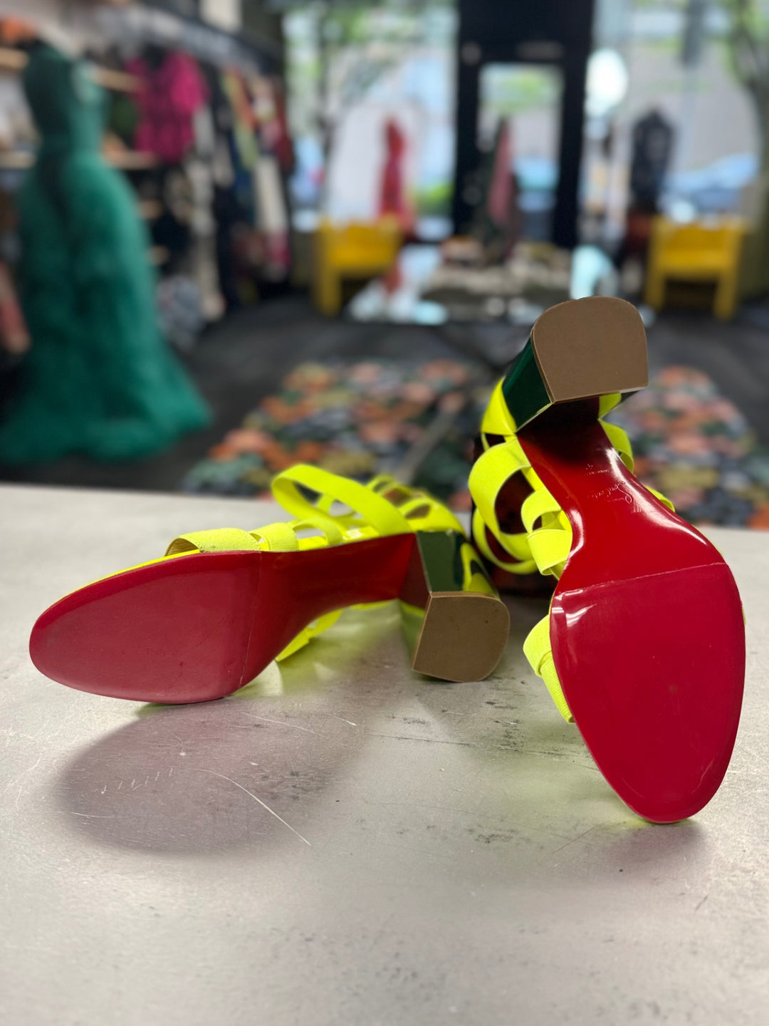 Christian Louboutin Women Shoes 42 / 11 Neon Yellow